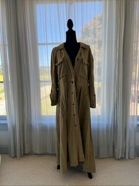 Free People Olive Utility Trench Coat